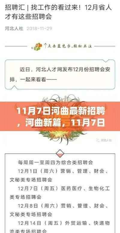 河曲新篇,招聘奇遇与友情重逢的温暖故事(11月7日)