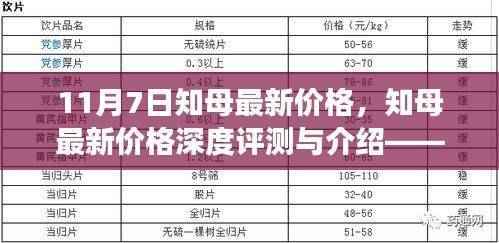 知母最新价格深度解析，市场洞察与评测——11月7日报告