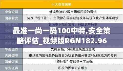 最准一尚一码100中特,安全策略评估_视频版RGN182.96