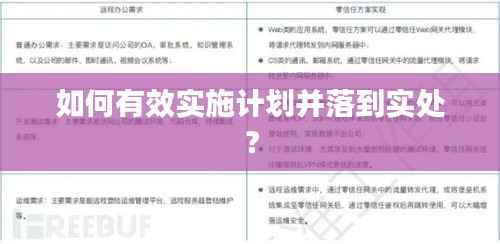 如何有效实施计划并落到实处？